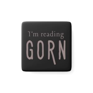 I’m Reading Gorn Porcelain Magnet, Square