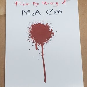 4 inch Bookplate sticker ‘Library of M.A. Cobb’ signed – US Shipping