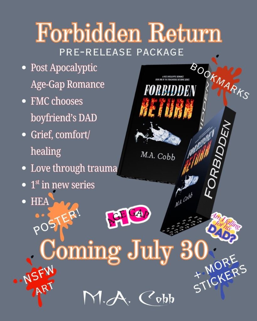Forbidden return pre-order package: inlcudes printed edges, stickers, poster, and bookmarks