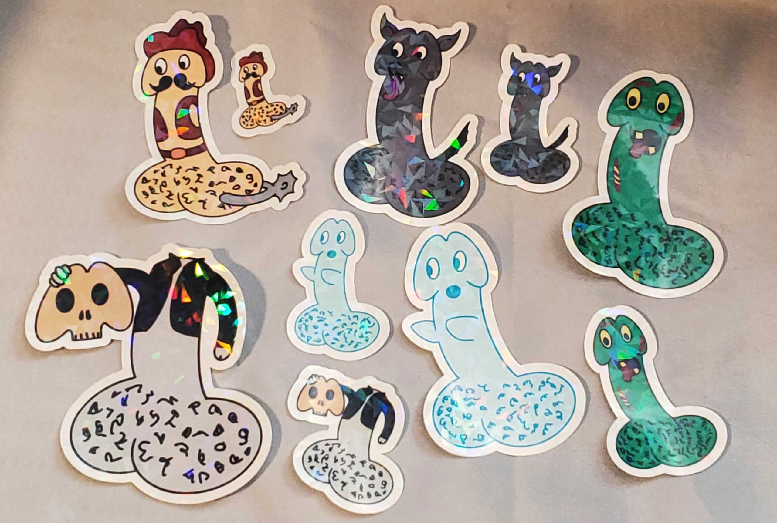 Set of 10 Peen character stickers 2-4 inch